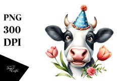 Cow Cow Portrait with Funny Goofy Smile Clipart Product Image 3