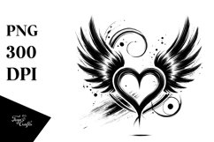 Simple Heart Wings PNG Product Image 1