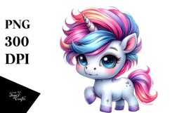 Playing Unicorn with Expressive Face PNG Product Image 1