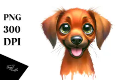 Happy Rhodesian Ridgeback Puppy, Watercolor PNG Product Image 1