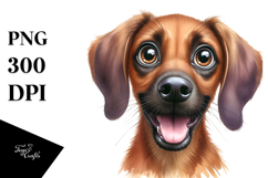 Happy Rhodesian Ridgeback Puppy, Watercolor PNG Product Image 1