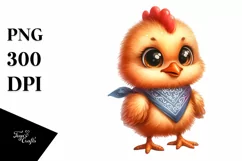 Thoughfull Baby Chicken Watercolor Clipart Product Image 1