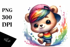 Dancing Baby Bear Watercolor PNG Product Image 3