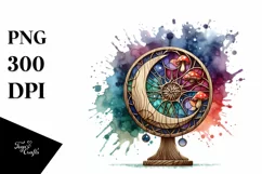 Abstract Mushroom Watercolor Splash PNG Product Image 1