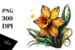 Colorful Wooden Daffodil | Clipart Product Image 3