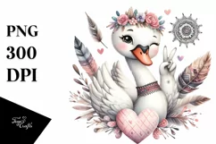 Detailed Swan Love Sign | Sublimation Clipart Product Image 1