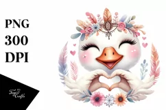 Detailed Swan Love Sign | Sublimation Clipart Product Image 1