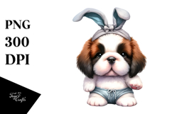 Expressive Watercolor Saint Bernard, PNG Product Image 1