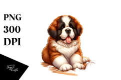 Saint Bernard on Beach | Cute Surf Sunset Product Image 1