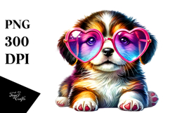 Puppy with Heart Sunglasses PNG Product Image 1