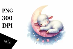Colorful Cute Baby Lamb Sublimation Clipart Product Image 3