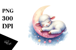 Sleeping Baby Lamb Clipart Product Image 1