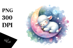 Colorful Sleeping Baby Lamb | Clipart Product Image 1