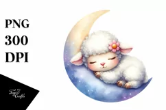 Colorful Cute Baby Lamb Sublimation Clipart Product Image 1