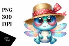 Colorful Cute Baby Dragonfly Sublimation Clipart Product Image 3