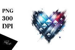 Paint Brush Style Broken Heart, PNG Product Image 1