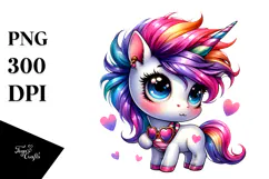 Cute Unicorn Drawing, Transparent PNG Product Image 1