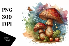 Magical Wooden Stained Mushroom PNG Product Image 1