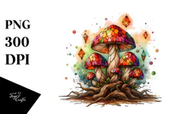 Wooden Small Stained Mushroom PNG Product Image 1