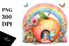 Fairy House | Fruit | Colorful Flowers | Clipart Product Image 1