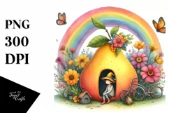 Fairy House | Fruit | Colorful Flowers | Clipart Product Image 1