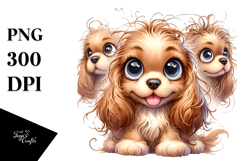 Colorful Cute Cocker Spaniel, PNG Product Image 1