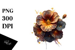 Shiny Nasturtium with Golden Insertions | Clipart Product Image 1