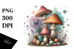 Detailed Pastel Mushroom PNG Product Image 1