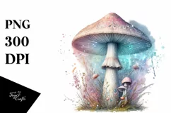 Magical Mushroom Watercolor Splash PNG Product Image 3