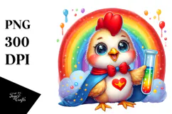 Vibrant Smiling Cute Baby Rooster PNG Product Image 1