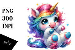 Funny Playing Unicorn PNG Product Image 1