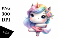 Colorful Baby Unicorn, Dancer |Clipart Product Image 3