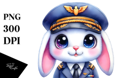 Cute Baby Rabbit Pilot&#039;s Cap PNG Product Image 1