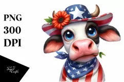 Sublimation USA Flag Cow Portrait | Bored Product Image 1