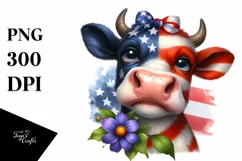 Sublimation USA Flag Cow Portrait | Bored Product Image 3