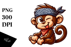 Serious Monkey with Bandana, Transparent PNG Product Image 1