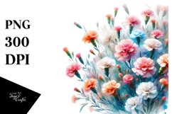 Vibrant Carnation Watercolor Abstract Clipart Product Image 1