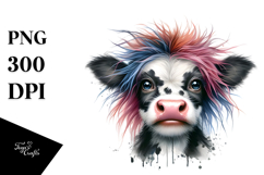 Crazy Cow with Crazy Expression PNG Product Image 1