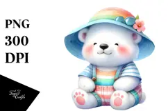 Digital Painting Baby Polar Bear PNG Product Image 1