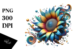 Abstract Glossy Sunflower PNG Product Image 1