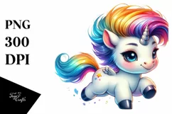 Running Baby Unicorn, Modest and Expressive PNG Product Image 3