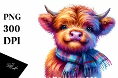 Cute Baby Highland Cow | Sublimation Clipart Product Image 3