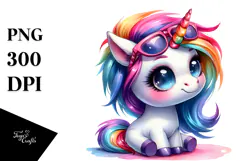 Cute Vibrant Unicorn Drawing, Transparent PNG Product Image 1