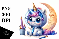 Baby Unicorn Moon | Sublimation | Clipart Product Image 3