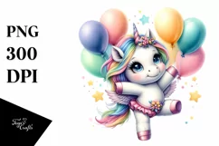 Cute Baby Unicorn Posing as Dancer Clipart Product Image 3