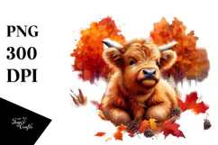 Cozy Baby Highland Cow PNG Product Image 1