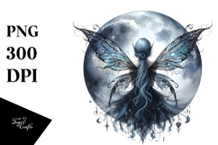 Gothic Fairy on Moon PNG Product Image 1
