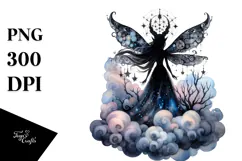Gothic Fairy on Cloud, Transparent PNG Product Image 1