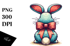 Creative Colorful Bunny View From Back PNG Product Image 1