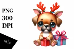 Great Dane with Reindeer Horns, High-Res PNG Product Image 3